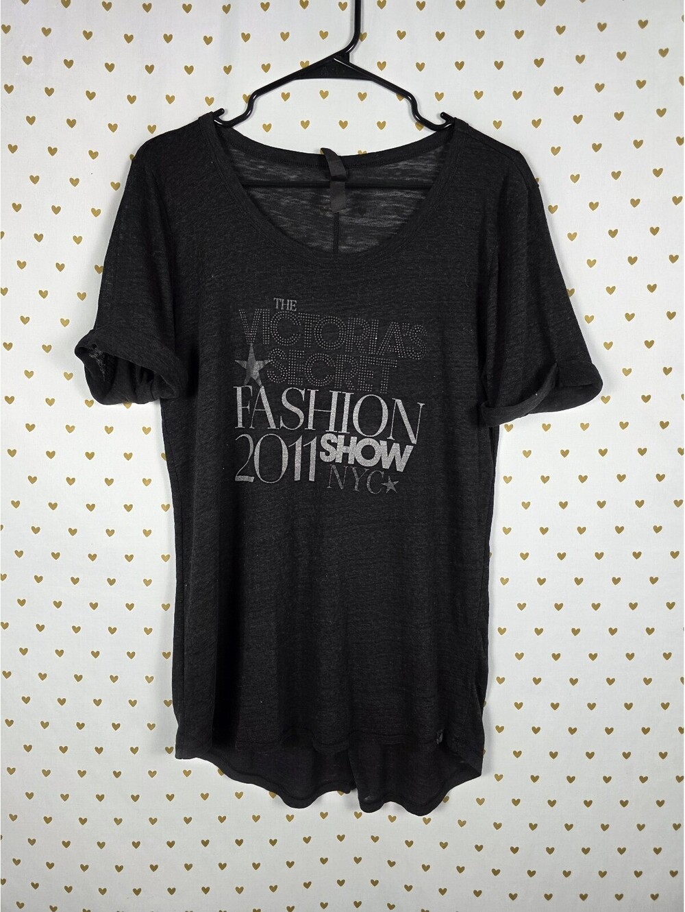 Victoria's Secret 2011 Fashion Show NYC Supermodel Essentials BLING Tee Small